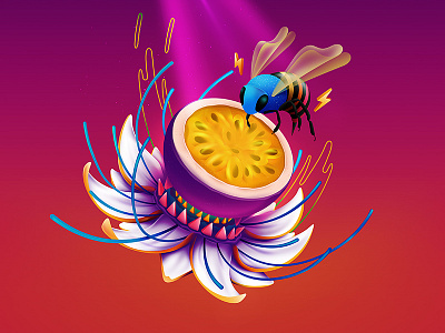 Mike's HARDER Contest bee brazil design flower hard illustration lemon maracujá mikesharder package passionfruit passionfruitflower