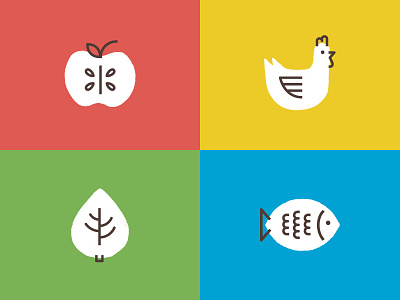 Barraral Organicos apple branding chicken colors design graphic icon id identidade illustration logo simbol
