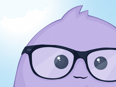 Hi there! cartoon character clever crop cute funny glasses hipster illustration kawaii mascot nerd personaje pix purple