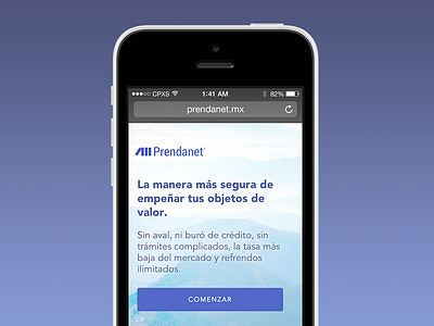Prendanet Mobile clean css front end html5 iphone mobile pawn responsive retina startup ui web
