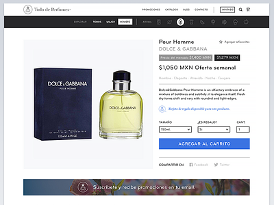Product info classy ecommerce elegant fragrance perfume responsive simple ui website