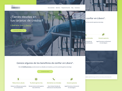 Liberate con Libere · Landing campaign corporate credit debt flat icon landing responsive retina simple ui website