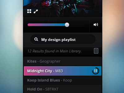 Gradient Player ♫ Mac App. app application gradient interaction interface interfaz mac music simple sound ui