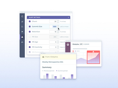 Real-time and Email Alerts alert app code engineering repository settings simple ui ux