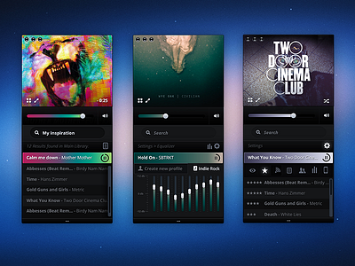 Gradient Player ♫ Mac App · Options app application gradient interaction interface mac mp3 music simple sound ui user