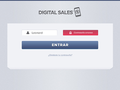 Digital Sales · Web login, wrong password app digital ds error login mistake password sales web