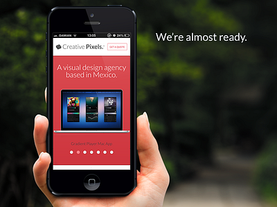 We're almost ready. creative identity pixels red responsive website