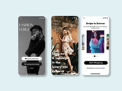 Fashion Verge - Shopping app sign up flow #001 100days challenge daily ui design shopping signup signupflow ui uiux ux