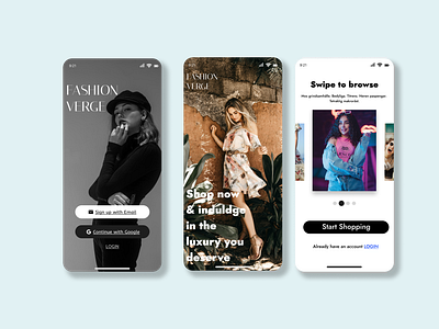 Fashion Verge - Shopping app sign up flow #001