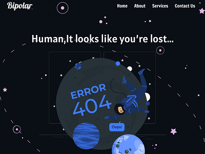 Daily UI Design Challenge | 008 | Error 404 page