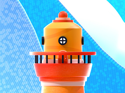 Cozy lighthouse 3d 3d illustration color colorful illustration lighthouse