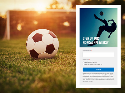 NorCal Premier Soccer soccer web design