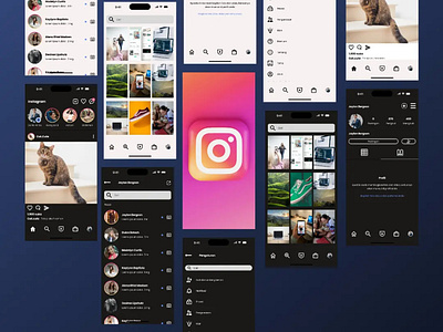 Re-design Instagram light/dark app design ui ux
