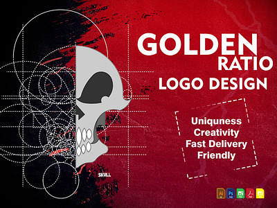 skull brand logo business logo golden golden ratio golden ratio logo golden ratio logo design graphic design illustration logo logo design logo illustration vector