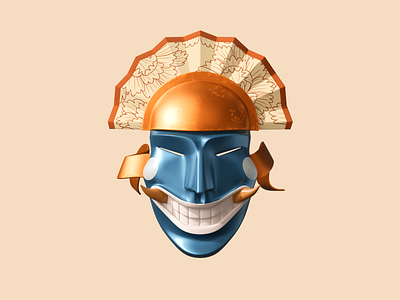 Japanese Mask 3d animation art blender character game generalist mask modeling photoshop premiere render texture design