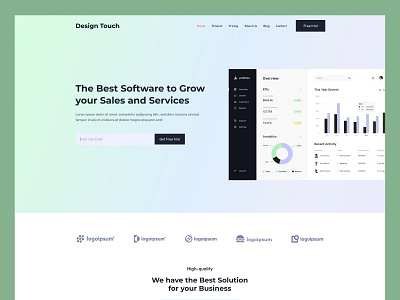 Saas website landing page design