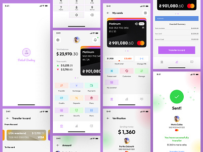 Fintech App Design - Fintech Banking app design bank account bank app banking banking app credit card financial app fintech fintech app krishs design station mobile banking money transfer product design savings transaction app ui user experience design user interface design ux uxui mobile app