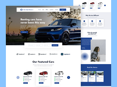 Car Rental Website Landing Page car booking car hire car rent car rental car rental company home page krishs design agency landing page rent ui ui design ideas ui trends uiux designer user experience design user interface design ux web designer web ui template website design