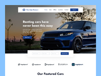 Car Rental Website Landing Page car booking car hire car rent car rental car rental company home page krishs design agency landing page rent ui ui design ideas ui trends uiux designer user experience design user interface design ux web designer web ui template website design