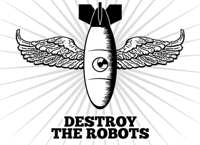 Destroytherobots bomb tee shirt wings