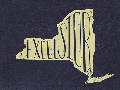 Excelsior excelsior hand lettered lettering new york ny nyc state state motto