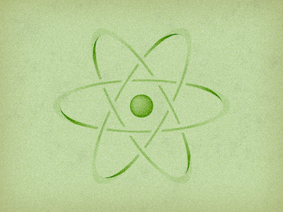 Atom atom green illustrator retro science vintage