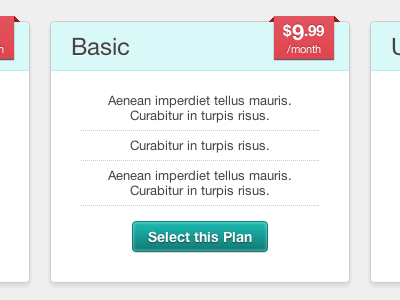 Basic css3 helvetica select plan sign up