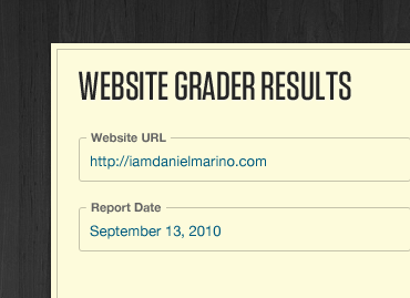 Website Grader report card wood yellow
