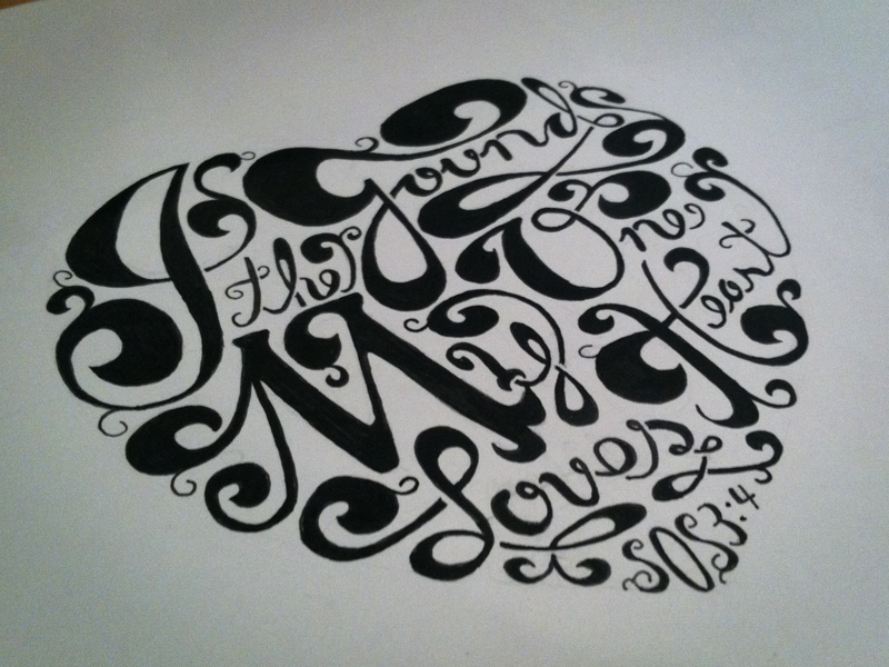 I found the one my heart loves typography hand lettering lettering script heart valentine illustration micron bible song of solomon song of songs religious