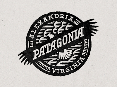 Patagonia Old Town alexandria badge branding dc dove eagle eagle logo lettering logo outdoors patagonia stamp texture typography virginia wildlife woodcut