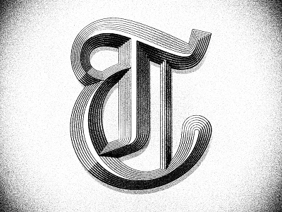 TypeFight T bevel blackletter chisel lettering monogram shadow t texture type type fight typefight typography