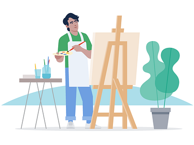 Create a Class art artist canvas create education illustration landscape minimal painting person plant simple