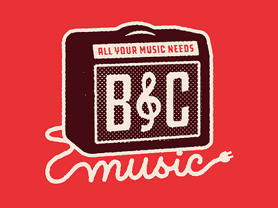 B&C Shirt Design alabama amp amplifier bc branding guitar logo music rock shirt