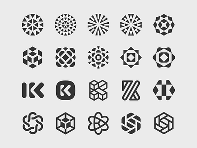 Kaleido Logomark Evolution blockchain k monogram kaleido kaleidoscope logo logo design logomark raleigh startup tech tech logo technology technology icons