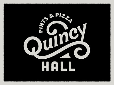 Quincy Hall beer beer branding beer logo lettering logo logotype pint pizza pizza logo quincy swash typogaphy washington dc