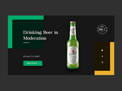 Cheers! adobe xd auto animate beer bottle branding dark debute flat design green interaction introducing orange transition ui design vintage web design