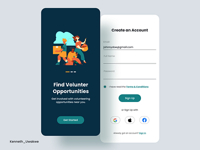 Sign up Page for mobile #DailyUi app design figma login mobileapp mobileui sign up uidesign uiux uiuxdesign