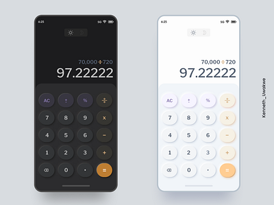 Calculator #DailyUi #neumorphism app calculator dark theme figma mobileapp mobileui neumorphism uidesign uiux