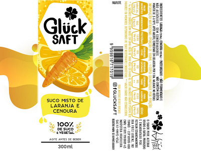 Glück Saft logo and juice label branding design fruit graphic design illustration juice label logo package ui vector