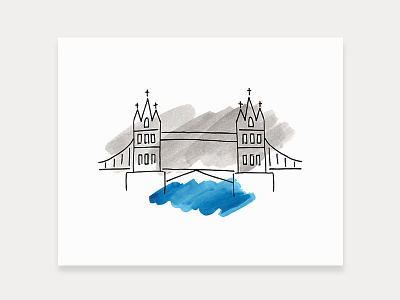 Tower Bridge Art Print bridge england giclee landmark london painting tower bridge uk watercolor