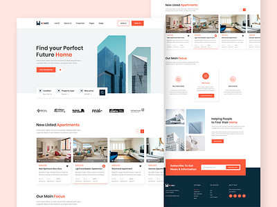 Real Estate Landing Page clean landing page design clean ui design landing page real estate real estate landing page ui ui design user interface web design