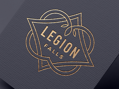 Legion Falls - Apartment Logo apartment brand branding foil gold leaves logo luxury ornamental stationery