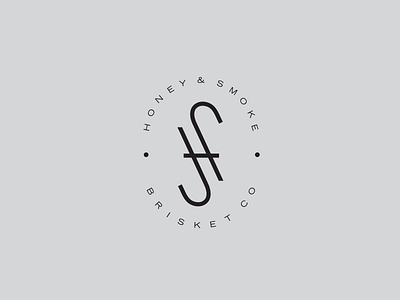 Honey & Smoke brand family logo monogram neutral restaurant