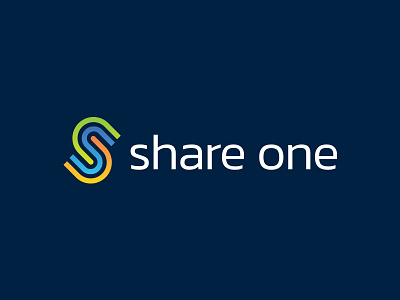 Share One brand branding corporate gradient logo monogram navy s tech