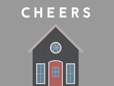 Cheers! architecture building debut grey minimal typography