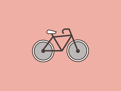 Bicycle on Pink bicycle bike icon iconography illustration minimal pink poster