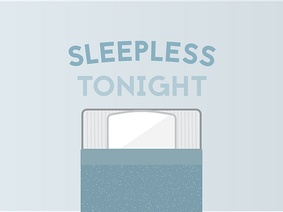 Sleepless Tonight bedtime blue illustration minimalist poster typography