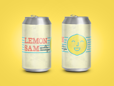 Can Mockup - Lemon Sam brand branding can classic drink packaging lemon mark packaging vintage