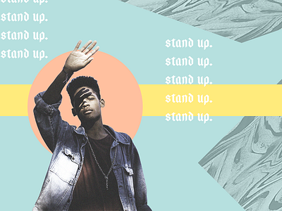 Stand Up illustration layout photoshop poster retro