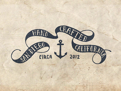 Cross Fit Banner anchor banner hand drawn hand made nautical navy texture type